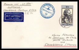 FFC Lufthansa  Casablanca-Santiago Du Chili  05/11/1971 - Airmail