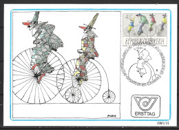 AUTRICHE. N°1658 De 1985 Sur Carte Maximum. Grand Bi. - Cycling