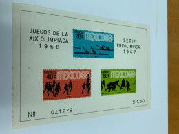 Mexico Stamp Olympic Rowing Hockey Basketball 1967 1968 - Canottaggio