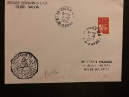 LETTRE TP M DE LUQUET TVP ROUGE OBL.11-12 2002 13 SALON AIR B. DU RHONE GENDARMERIE DE L'AIR BRIGADE DE SALON - Military Airmail