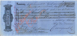 Netherlands East Indies, 1878, Vintage Cheque Order / Promissory Note / Billet A Ordre - Samarang - Chèques & Chèques De Voyage