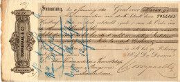 Netherlands East Indies, 1880, Vintage Cheque Order / Promissory Note / Billet A Ordre - Samarang - Chèques & Chèques De Voyage