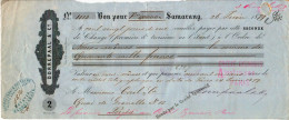 Netherlands East Indies, 1879, Vintage Cheque Order / Promissory Note / Billet A Ordre - Samarang - Chèques & Chèques De Voyage