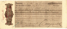 Netherlands East Indies, 1881, Vintage Cheque Order / Promissory Note / Billet A Ordre - Samarang - Chèques & Chèques De Voyage