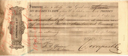 Netherlands East Indies, 1880, Vintage Cheque Order / Promissory Note / Billet A Ordre - Samarang - Chèques & Chèques De Voyage
