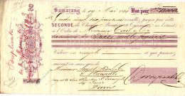 Netherlands East Indies, 1881, Vintage Cheque Order / Promissory Note / Billet A Ordre - Samarang - Chèques & Chèques De Voyage