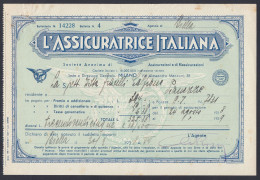 Biella 1938, L'Assicuratrice Italiana, Società Anonima Di Assicurazioni E Di Riassicurazioni, Quietanza, Polizza - Banque & Assurance