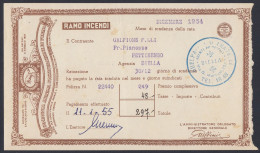 Torino 1955, Compagnia Anonima D'Assicurazione Torino, Ramo Incendi, Quietanza, Polizza - Bank En Verzekering