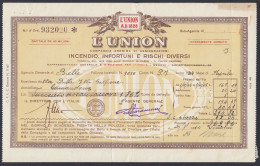 Biella 1944, L'Union, Compagnia Anonima Di Assicurazione, Incendio, Infortuni Quietanza, Polizza, R.S.I. - Banque & Assurance