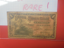 CONGO BELGE 1 FRANC 1914 "MATADI" Circuler RARE ! COTES:75-200$ (B.30) - Bank Van Belgisch Kongo