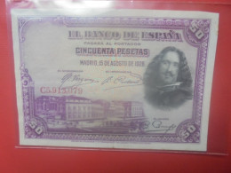 ESPAGNE 50 PESETAS 1928 Circuler (B.30) - 50 Peseten