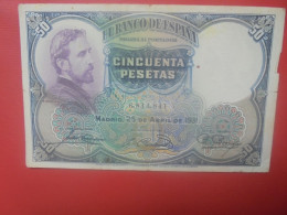 ESPAGNE 50 PESETAS 1931 Circuler (B.30) - 50 Pesetas