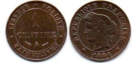 MA 26883 / 1 Centime 1884 A Cérès TTB+ - 1 Centime