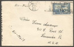 1942 Airmail Cover 6c #C6 Slogan Halifax NS Nova Scotia To USA Censored Label - Postgeschiedenis