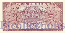 BELGIO - BELGIUM 5 FRANCS 1943 PICK 121 AUNC - 5 Franchi