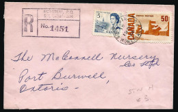 1968 Registered Cover 55c Centennial CDS Montreal Stn H PQ To Port Burwell Ontario - Postgeschiedenis