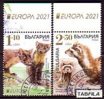 BULGARIA - 2021 - EUROPE`21 - Protected Animals - 1v Used (O) - Usati