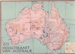 Kaart Carte - Landkaart Australië Hoogtekaart - 1938 - Carte Topografiche
