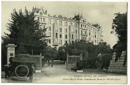 Grand Hotel De Cimiez - Queen Mary's Home - Convalescent Home For British Officers (animation, Automobile) Circulé - Stadsverkeer - Auto, Bus En Tram