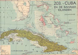 Kaart Carte - Landkaart Cuba & Bahama's  Eilanden - 1938 - Carte Geographique