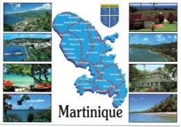 CPM Géographique - Martinique. Multi Vues, Blason - Maps