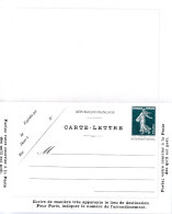 FRANCE / ENTIER POSTAL- CARTE LETTRE N° TS238-CL1 SVI BLEU- SEMEUSE - Kartenbriefe