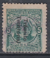 Salvador N° 175 O  : 5 C. Vert Surchargé, Oblitéré Sinon TB - El Salvador