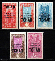 Tchad  - 1930 -  Tb AEF Surch-  N° 53 à 55 - Neufs* - MLH - Unused Stamps