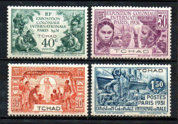 Tchad  - 1931 -  Exposition Coloniale De Paris -  N° 56 à 59 - Neufs * - MLH - Unused Stamps