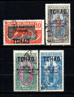 Tchad  - 1927 -  Tb AEF Surch-  N° 37/38/40/42 - Oblit - Used - Usados