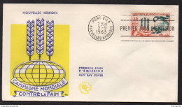 NOUVELLES HEBRIDES - CONTRE LA FAIM / 1963 - # 197 SUR ENVELOPPE FDC / COTE 4.50 €  (ref 5303) - Covers & Documents
