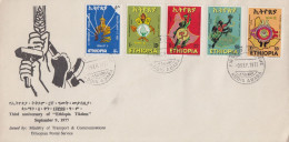 Enveloppe   FDC   1er   Jour    ETHIOPIE    3éme   Anniversaire  De  La  Révolution    1977 - Etiopia