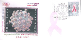 Aids Awareness Day, Aids Virus In Cancellation, Bipex-2007 Exhibition Special Cover, 2007 LPS1 - Maladies