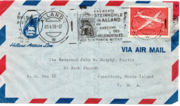 70082 - Österreich - 1958 - S4 AUA EF A LpBf ALLAND - ... TROPFSTEINHOEHLE ... -> Jamestown, RI (USA) - Lettres & Documents