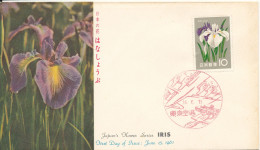 Japan FDC 15-6-1961 Flora Iris With Cachet - FDC