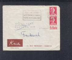 Frankreich France Briefkuvert Paar Mit Rand - Cartas & Documentos