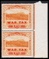 1919. DOMINICA. Roseau Harbour And City WAR TAX 1½ D / 2½ PENCE. Never Hinged Pair.  (MICHEL 55) - JF536065 - Dominica (...-1978)