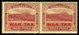 1918-1919. DOMINICA. Roseau Harbour And City WAR TAX / THREE PENCE. In Never Hinged Pair.  (MICHEL 54) - JF536068 - Dominique (...-1978)