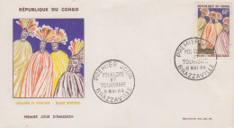 Enveloppe  FDC  1er  Jour   CONGO    Folklore  Et   Tourisme    1964 - FDC