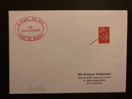 LETTRE TP LAMOUCHE TVP ROUGE Annulé + CACHET ROUGE CICDA 00-910 MONT DE MARSAN Le Commandant - Military Airmail