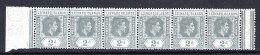 Leeward Islands 1938-51 KGVI Definitives - 2d Olive-grey - Strip Of 6 MNH (SG 103) - Leeward  Islands