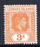 Leeward Islands 1938-51 KGVI Definitives - 3d Pale Orange LHM (SG 107a) - Leeward  Islands