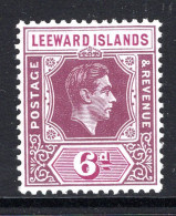 Leeward Islands 1938-51 KGVI Definitives - 6d Deep Dull Purple & Bright Purple VLHM (SG 109) - Leeward  Islands