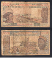 5000 Francs CFA, 1987 A, Côte D'Ivoire, U.8, 715782, Banque France, P#_08, Banque Centrale États De Afrique De L'Ouest - États D'Afrique De L'Ouest