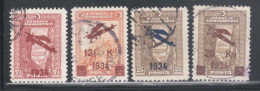 TURKEY,TURKEI,TURQUIE ,SURCHARGED AIRMAIL STAMPS FIRST ISSUE ,USED STAMPS ,1934 - Used Stamps