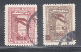 TURKEY,TURKEI,TURQUIE ,SURCHARGED AIRMAIL STAMPS FIRST ISSUE ,USED STAMPS ,1934 - Usati