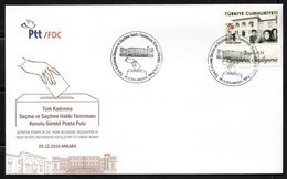 2016 TURKEY RECOGNITION OF TURKISH WOMEN'S ELECTION AND VOTING DEFINITIVE STAMP FDC - FDC