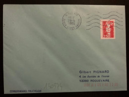 LETTRE TP M DE BRIAT 2,50 OBL.MEC.29-4 1992 NIMES AIR 30998 NIMES ARMEES - Militaire Luchtpost