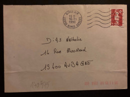 LETTRE TP M DE BRIAT 2,30 OBL.MEC.16-11 1990 NIMES AIR 30998 NIMES ARMEES - Military Airmail