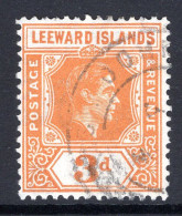 Leeward Islands 1938-51 KGVI Definitives - 3d Orange Used (SG 107) - Leeward  Islands